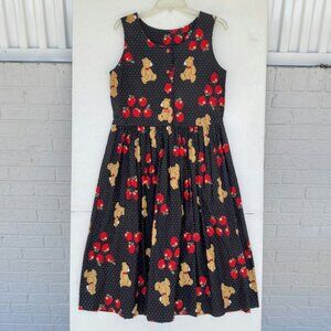 Vintage Handmade Teddy Bear & Apple Dress Women's Small